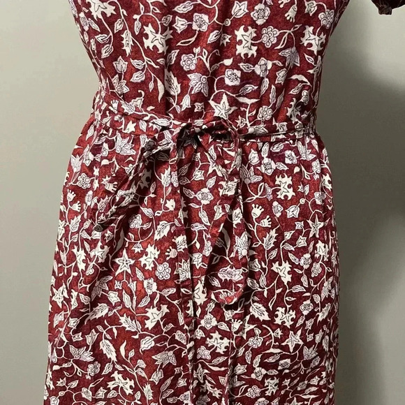 Madewell Flutter Sleeve Wrap Mini Dress Batik Vines - Picture 8 of 11